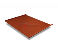 Фальц двойной стоячий 0,5 Satin с пленкой на замках RAL 8004 терракота Фальц двойной стоячий 0,5 Satin с пленкой на замках RAL 8004 терракота