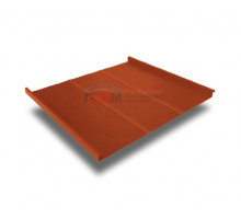 Фальц двойной стоячий Line 0,5 Satin с пленкой на замках RAL 8004 терракота