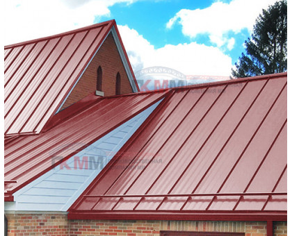 Кликфальц Line 0,5 Satin с пленкой на замках RAL 3011 коричнево-красный Кликфальц Line 0,5 Satin с пленкой на замках RAL 3011 коричнево-красный