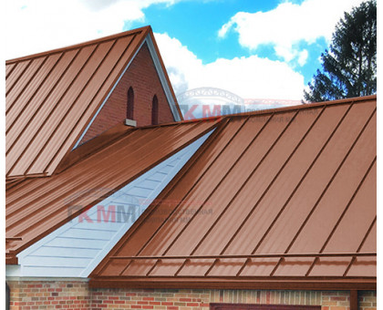 Кликфальц Line 0,5 Satin Мatt с пленкой на замках RAL 8004 терракота Кликфальц Line 0,5 Satin Мatt с пленкой на замках RAL 8004 терракота