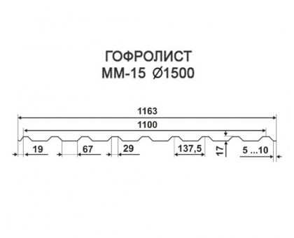 Гофролисты ММ21 D1.5, толщина 4 мм для металлических конструкций