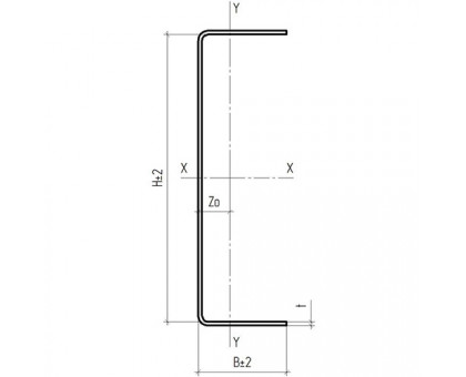 U-профиль 100x40x3000-2,0 мм, оцинкованный