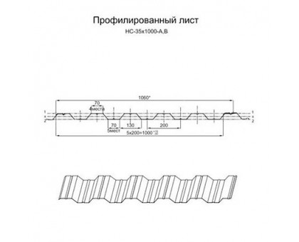Профнастил нержавеющий НС35 0.45 AISI 321