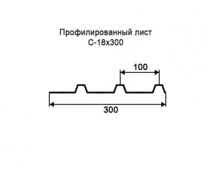 Профнастил С18-0,3м с нестандартной шириной, толщина 0,5 оцинкованный