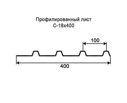 Профнастил С18-0,4м с нестандартной шириной, толщина 0,65 оцинкованный Профнастил С18-0,4м с нестандартной шириной, толщина 0,65 оцинкованный
