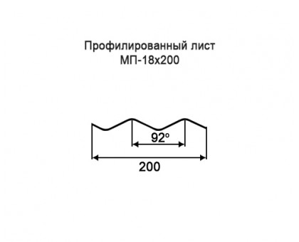 Профнастил МП18-0,2м с нестандартной шириной, толщина 0,5 оцинкованный Профнастил МП18-0,2м с нестандартной шириной, толщина 0,5 оцинкованный