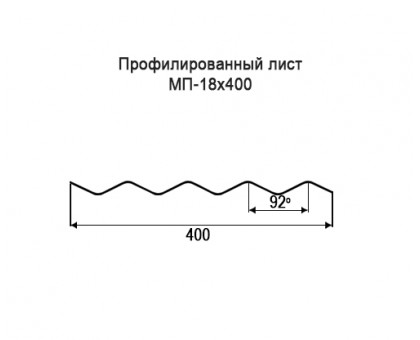 Профнастил МП18-0,4м с нестандартной шириной, толщина 0,45 оцинкованный Профнастил МП18-0,4м с нестандартной шириной, толщина 0,45 оцинкованный