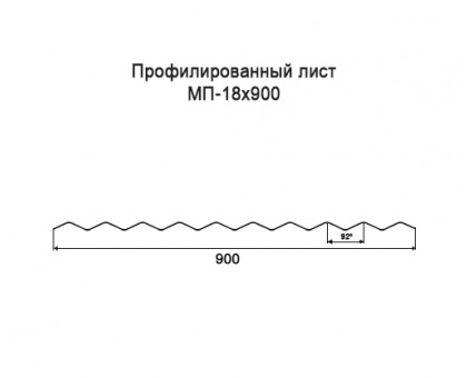Профнастил МП18-0,9м с нестандартной шириной, толщина 0,6 оцинкованный Профнастил МП18-0,9м с нестандартной шириной, толщина 0,6 оцинкованный