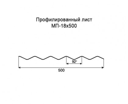 Профнастил МП18-0,5м с нестандартной шириной, толщина 0,45 оцинкованный Профнастил МП18-0,5м с нестандартной шириной, толщина 0,45 оцинкованный
