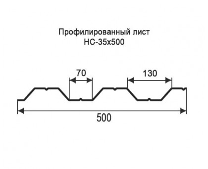 Профнастил НС35-0,5м с нестандартной шириной, толщина 0,35 окрашенный Профнастил НС35-0,5м с нестандартной шириной, толщина 0,35 окрашенный