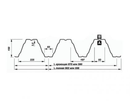 Перфорированный профилированный лист Т150-870/Т150-580 Оцинкованный-0,85 Перфорированный профилированный лист Т150-870/Т150-580 Оцинкованный-0,85