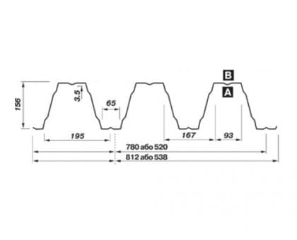 Перфорированный профилированный лист Т160-780/Т160-520 Оцинкованный-1,1