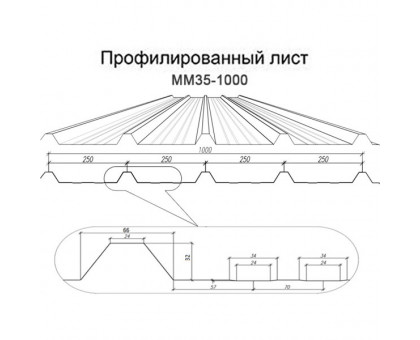 Профлист ММ35-1000-0.45 Полиэстер RAL6005