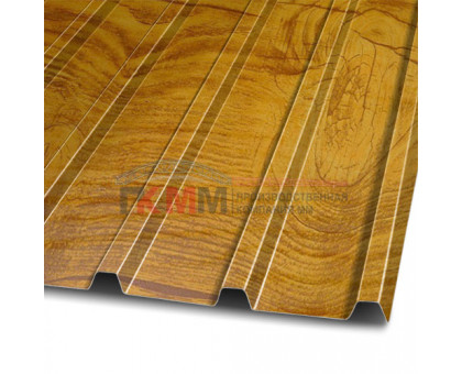 Профлист С10-1150-0.5 ЗолотойДуб ECOSTEEL_ТД