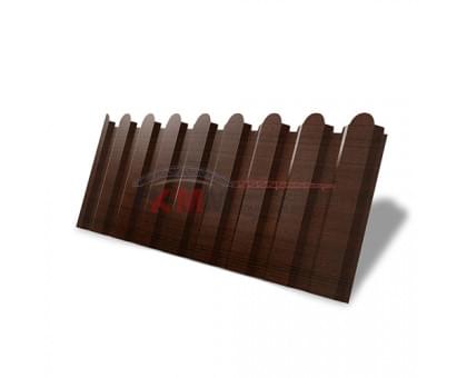 Профнастил фигурный С20 - 0,45 Окрас - А, Print Elite Choco Wood