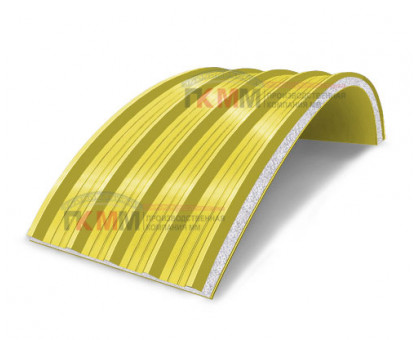 Арочные сэндвич-панели из пенополистирола-0.5/0.5, ширина 1200 мм, толщина 30 мм, RAL1018 Арочные сэндвич-панели из пенополистирола-0.5/0.5, ширина 1200 мм, толщина 30 мм, RAL1018