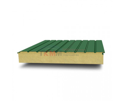 Двухслойные сэндвич-панели из пенополиизоцианурата-0.5, ширина 1000 мм, толщина 100 мм, RAL6002