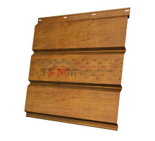 Софит металлический центральная перфорация 0,4 Print Premium с пленкой Golden Wood