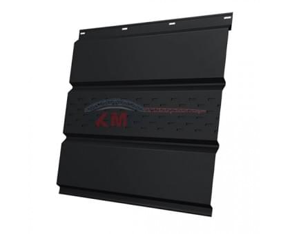 Софит металлический центральная перфорация 0,5 GreenCoat Pural matt с пленкой RR 33 черный (RAL 9005 черный)