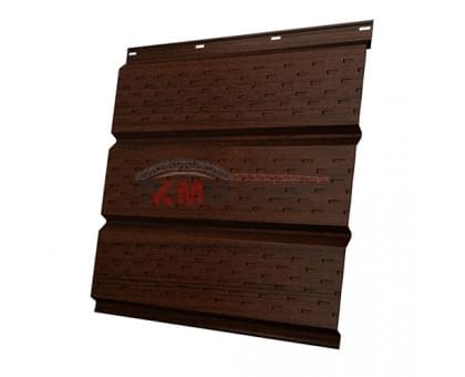 Софит металлический полная перфорация 0,45 Print Elite с пленкой Choco Wood Софит металлический полная перфорация 0,45 Print Elite с пленкой Choco Wood