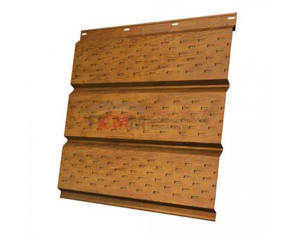 Софит металлический полная перфорация 0,4 Print Premium с пленкой Golden Wood