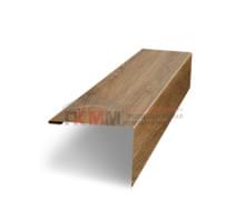 Нащельник (для калиток и ворот) 25х35 жалюзи Milan, Tokyo, Palermo 0,45 Print-double Premium Antique wood (L1,68)