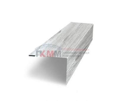Нащельник (для калиток и ворот) 25х35 жалюзи Milan, Tokyo, Palermo 0,45 Print Elite Snow wood (L1,68)