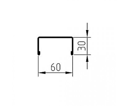 Декоративная планка П - 60х30, ПЭ, Ral 7024 - 0,4мм