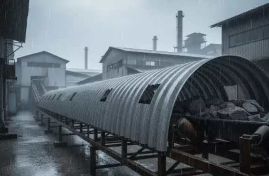 Укрытие ленточного конвейера профнастилом Н57ПГ