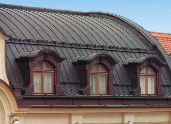 Арочная кровля из гладкого фальца